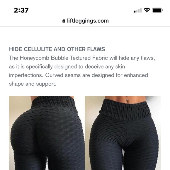 LYFT brand Leggings Lg Black honeycomb texture - Picture 1 of 4